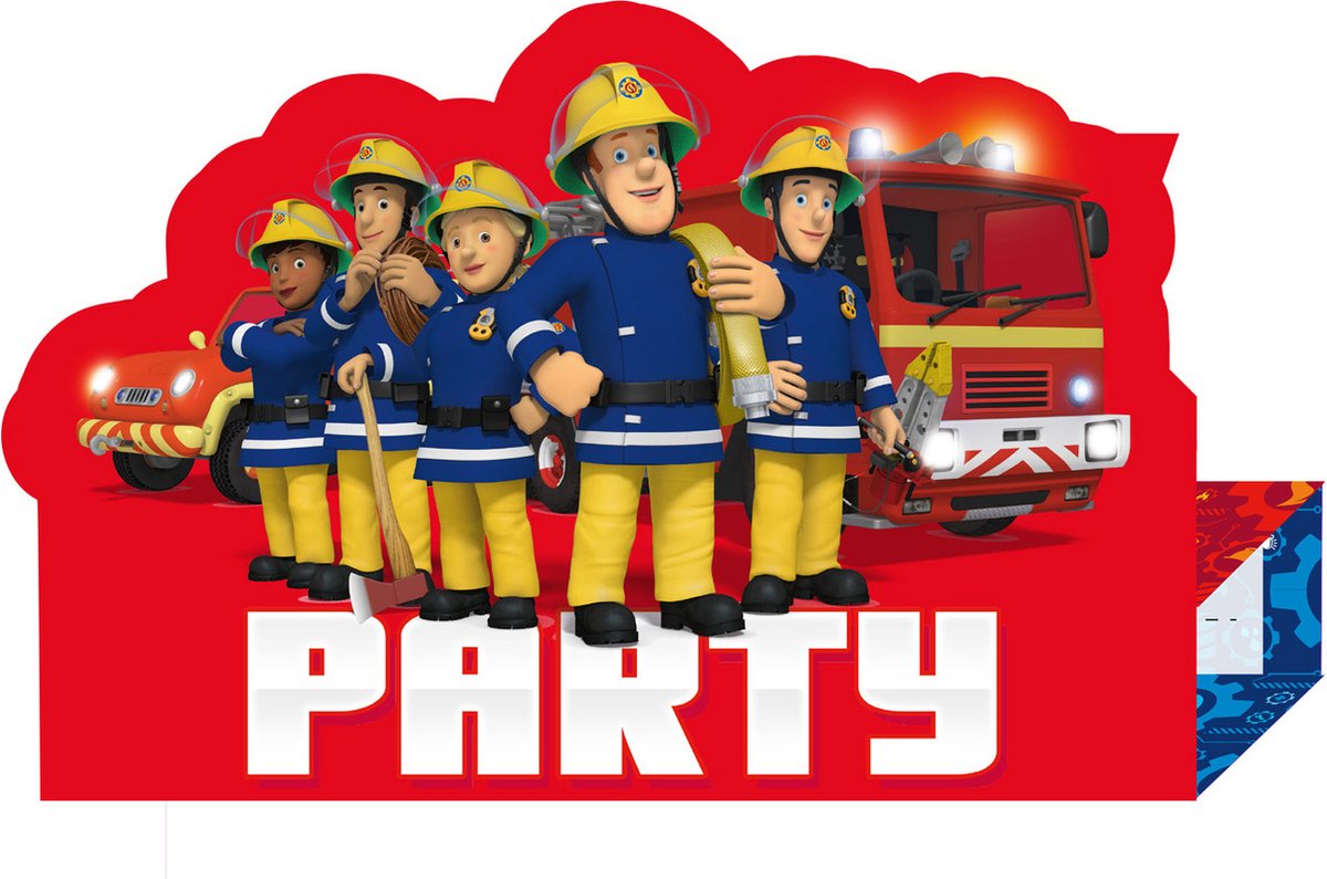 AMSCAN - 8 Sam de Brandweerman uitnodigingen - Decoratie > Kaarten